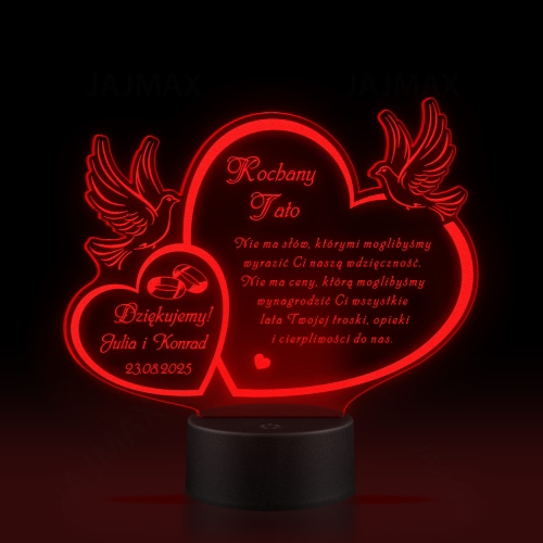 STATUETKA LED GRAWER podziękowanie dla taty wesele ślub z dedykacją