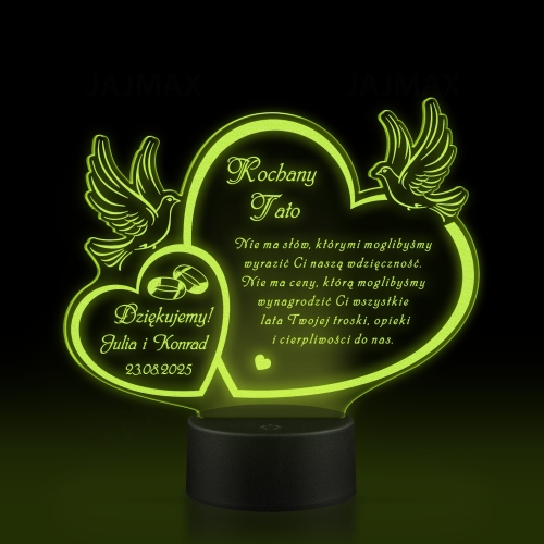 STATUETKA LED GRAWER podziękowanie dla taty wesele ślub z dedykacją