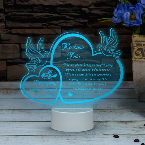 STATUETKA LED GRAWER podziękowanie dla taty wesele ślub z dedykacją