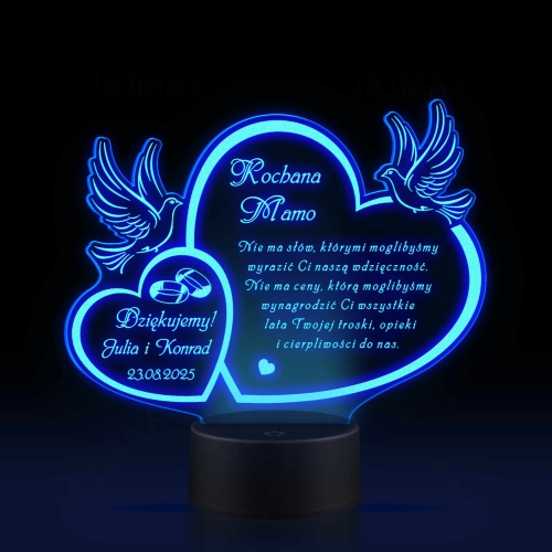 LAMPKA LED prezent dla mamy PODZIĘKOWANIA ŚLUBNE GRAWER