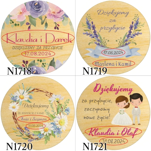 MAGNES KOŁO prezenty dla gości ślub wesele nadruk