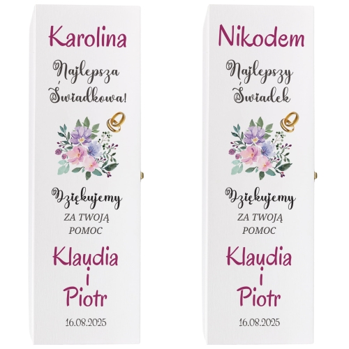 ZESTAW PREZENTOWY DLA ŚWIADKÓW podziękowania za pomoc ślub skrzynki