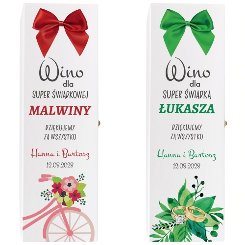SKRZYNKI NA WINO prezenty podziękowania dla Świadków 2szt
