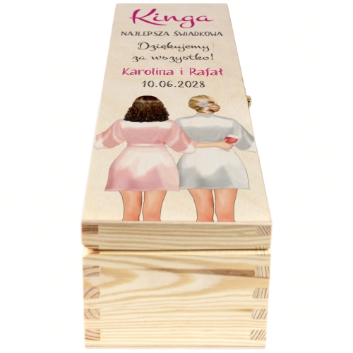 ELEGANCKIE SKRZYNKI NA ALKOHOL 2szt podziękowania dla świadków ślub