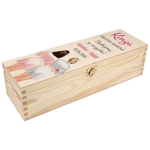 ELEGANCKIE SKRZYNKI NA ALKOHOL 2szt podziękowania dla świadków ślub