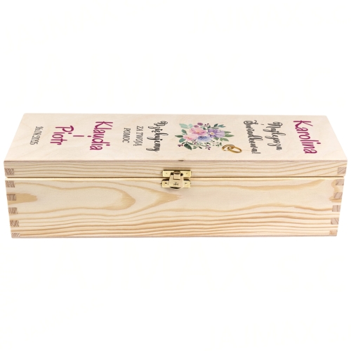 Zestaw 2 szt skrzynka na wino PODZIĘKOWANIA DLA ŚWIADKÓW ślub