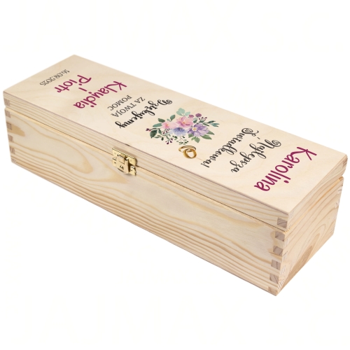 Zestaw 2 szt skrzynka na wino PODZIĘKOWANIA DLA ŚWIADKÓW ślub