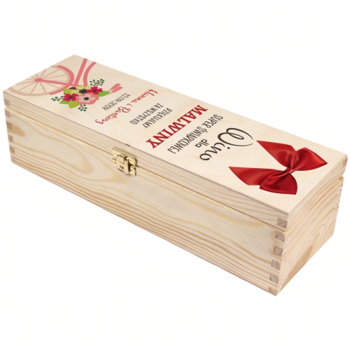 Zestaw 2 skrzynek na wino ORYGINALNE PODZIĘKOWANIE DLA ŚWIADKÓW ślub