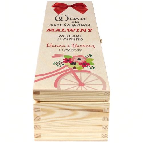 Zestaw 2 skrzynek na wino ORYGINALNE PODZIĘKOWANIE DLA ŚWIADKÓW ślub