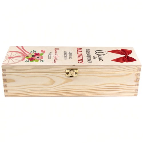 Zestaw 2 skrzynek na wino ORYGINALNE PODZIĘKOWANIE DLA ŚWIADKÓW ślub