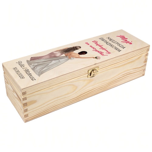 SUPER PODZIĘKOWANIA DLA ŚWIADKÓW zestaw 2 skrzynki drewniane imiona