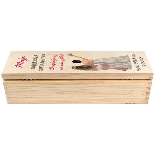 SUPER PODZIĘKOWANIA DLA ŚWIADKÓW zestaw 2 skrzynki drewniane imiona