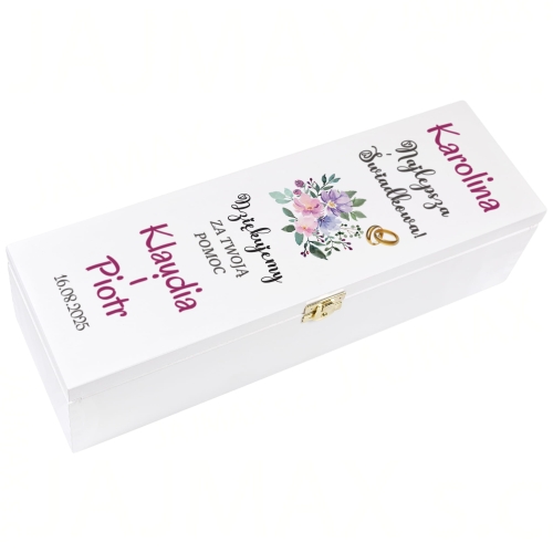 ZESTAW PREZENTOWY DLA ŚWIADKÓW podziękowania za pomoc ślub skrzynki