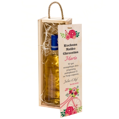 Skrzynka na wino 2 szt PODZIĘKOWANIA DLA CHRZESTNYCH OD PARY MŁODEJ