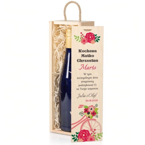 Skrzynka na wino 2 szt PODZIĘKOWANIA DLA CHRZESTNYCH OD PARY MŁODEJ