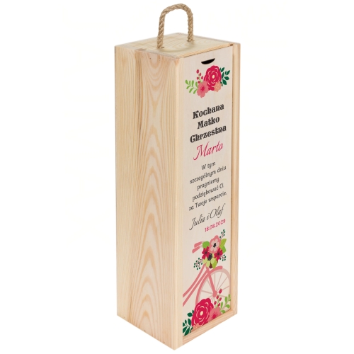 Skrzynka na wino 2 szt PODZIĘKOWANIA DLA CHRZESTNYCH OD PARY MŁODEJ