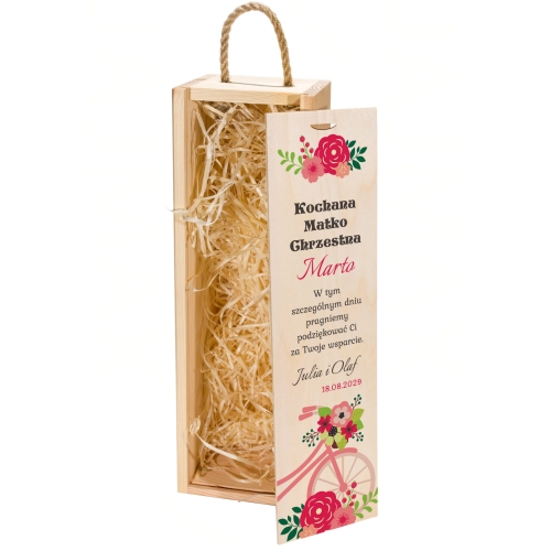 Skrzynka na wino 2 szt PODZIĘKOWANIA DLA CHRZESTNYCH OD PARY MŁODEJ