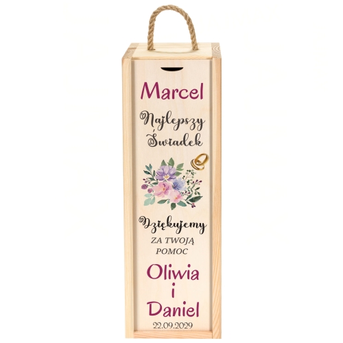 POMYSŁOWE PODZIĘKOWANIA DLA ŚWIADKÓW zestaw skrzynek 2 szt ślub