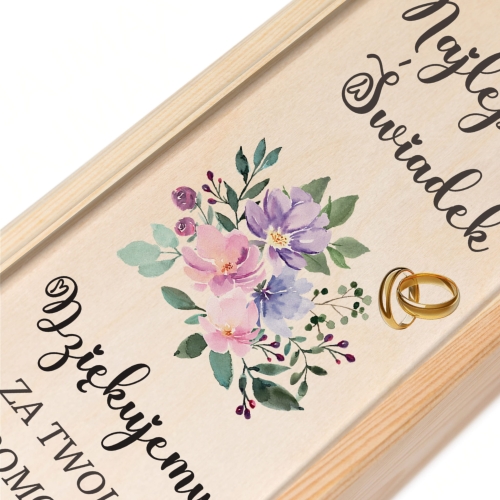 POMYSŁOWE PODZIĘKOWANIA DLA ŚWIADKÓW zestaw skrzynek 2 szt ślub