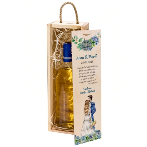 Ekskluzywny prezent na ślub skrzynka na wino i zastrzyk gotówki