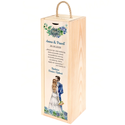 Ekskluzywny prezent na ślub skrzynka na wino i zastrzyk gotówki