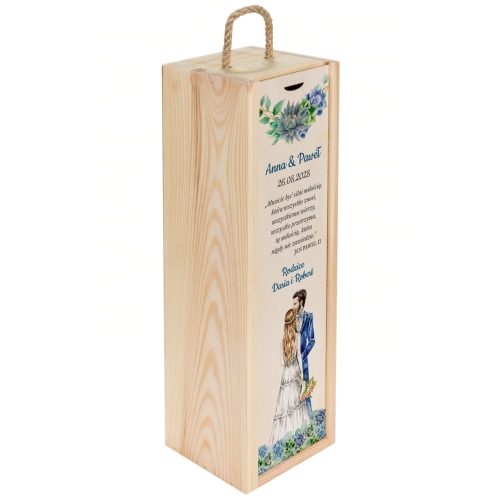 Ekskluzywny prezent na ślub skrzynka na wino i zastrzyk gotówki