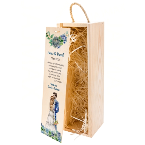 Ekskluzywny prezent na ślub skrzynka na wino i zastrzyk gotówki