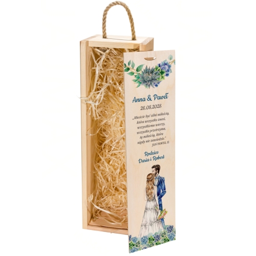 Ekskluzywny prezent na ślub skrzynka na wino i zastrzyk gotówki