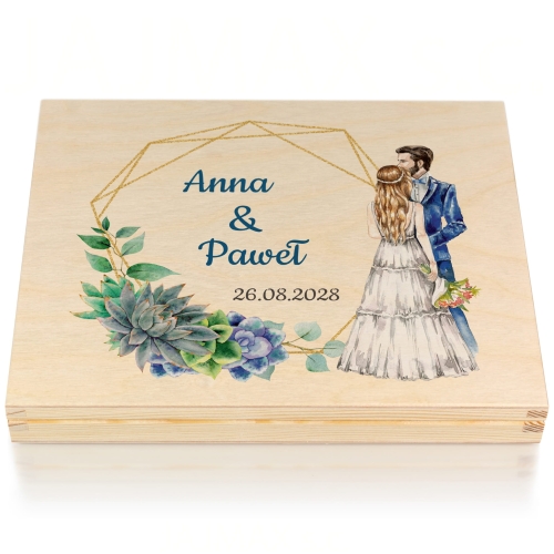 Ekskluzywny prezent na ślub skrzynka na wino i zastrzyk gotówki