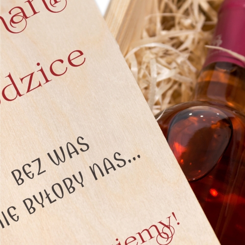 PREZENT DLA RODZICÓW Z OKAZJI ŚLUBU elegancka skrzynka na wino