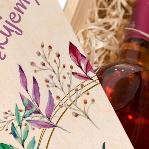 Skrzynka na wino z personalizacją podziękowanie dla gości ślub
