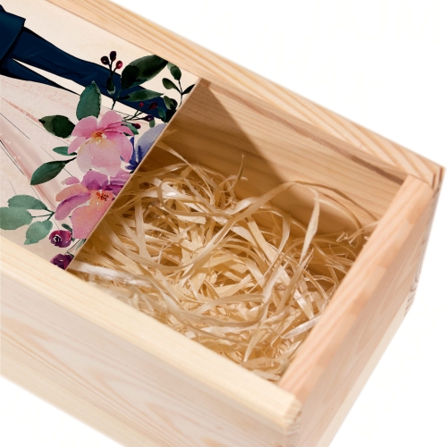 Drewniana skrzynka na wino podziękowanie dla kochanej babci