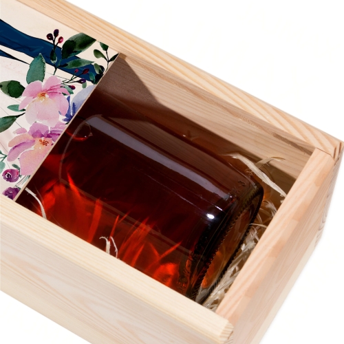 Drewniana skrzynka na wino podziękowanie dla kochanej babci