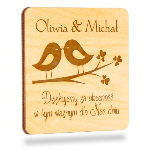 magnes kwadrat UPOMINKI DLA GOŚCI ślub wesele grawer