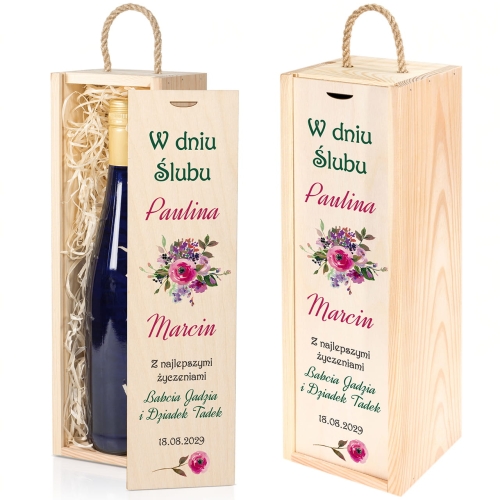 SKRZYNKA NA ALKOHOL prezent na ślub z dedykacją pamiątka