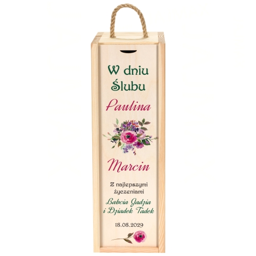 SKRZYNKA NA ALKOHOL prezent na ślub z dedykacją pamiątka