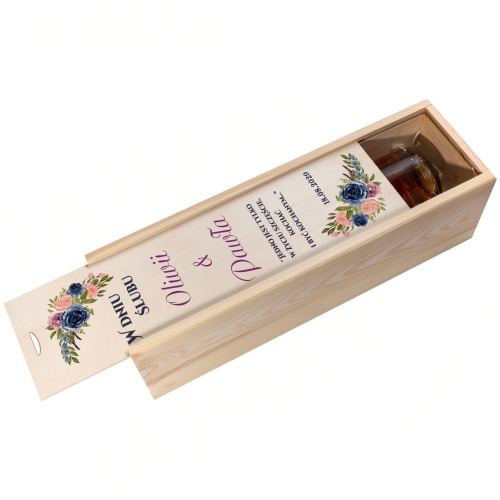 SKRZYNKA NA WINO upominek na ślub wesele na zasuwkę nadruk