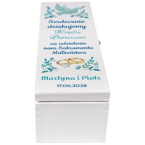 Skrzynka na wino PODZIĘKOWANIE DLA KSIĘDZA za udzielenie ślubu