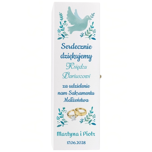 Skrzynka na wino PODZIĘKOWANIE DLA KSIĘDZA za udzielenie ślubu