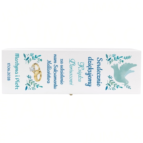 Skrzynka na wino PODZIĘKOWANIE DLA KSIĘDZA za udzielenie ślubu