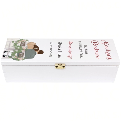 BIAŁA SKRZYNKA upominek prezent dla Rodziców od Pary Młodej