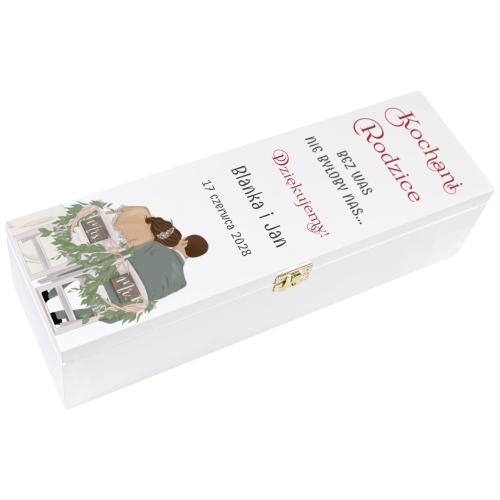 BIAŁA SKRZYNKA upominek prezent dla Rodziców od Pary Młodej