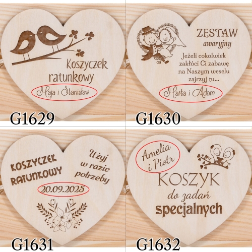 Koszyk ratunkowy ŚLUB WESELE grawer