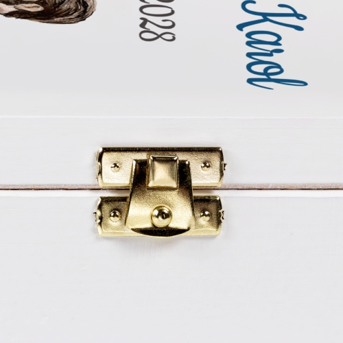 BIAŁA SKRZYNKA NA WINO pomysłowy upominek na ślub z twoim nadrukiem