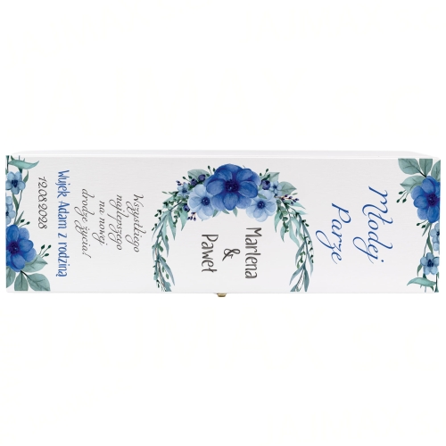 Oryginalny prezent ślubny SKRZYNKA BIAŁA NA WINO Z PERSONALIZACJĄ