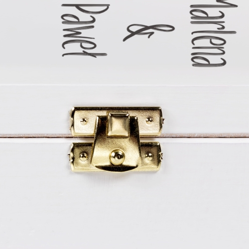 Oryginalny prezent ślubny SKRZYNKA BIAŁA NA WINO Z PERSONALIZACJĄ