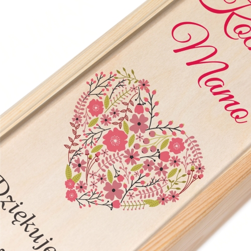 Drewniana skrzynka na wino PODZIĘKOWANIE ŚLUBNE DLA MAMY wesele