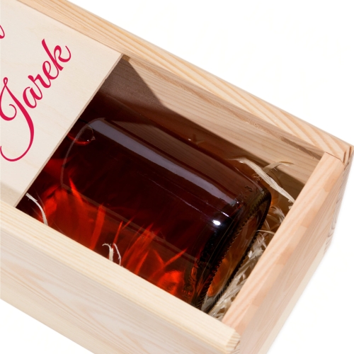 Drewniana skrzynka na wino PODZIĘKOWANIE ŚLUBNE DLA MAMY wesele