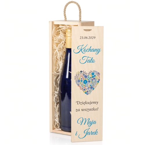Skrzynka na wino PODZIĘKOWANIA ŚLUBNE DLA TATY dedykacja