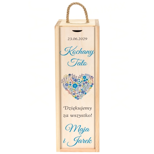 Skrzynka na wino PODZIĘKOWANIA ŚLUBNE DLA TATY dedykacja